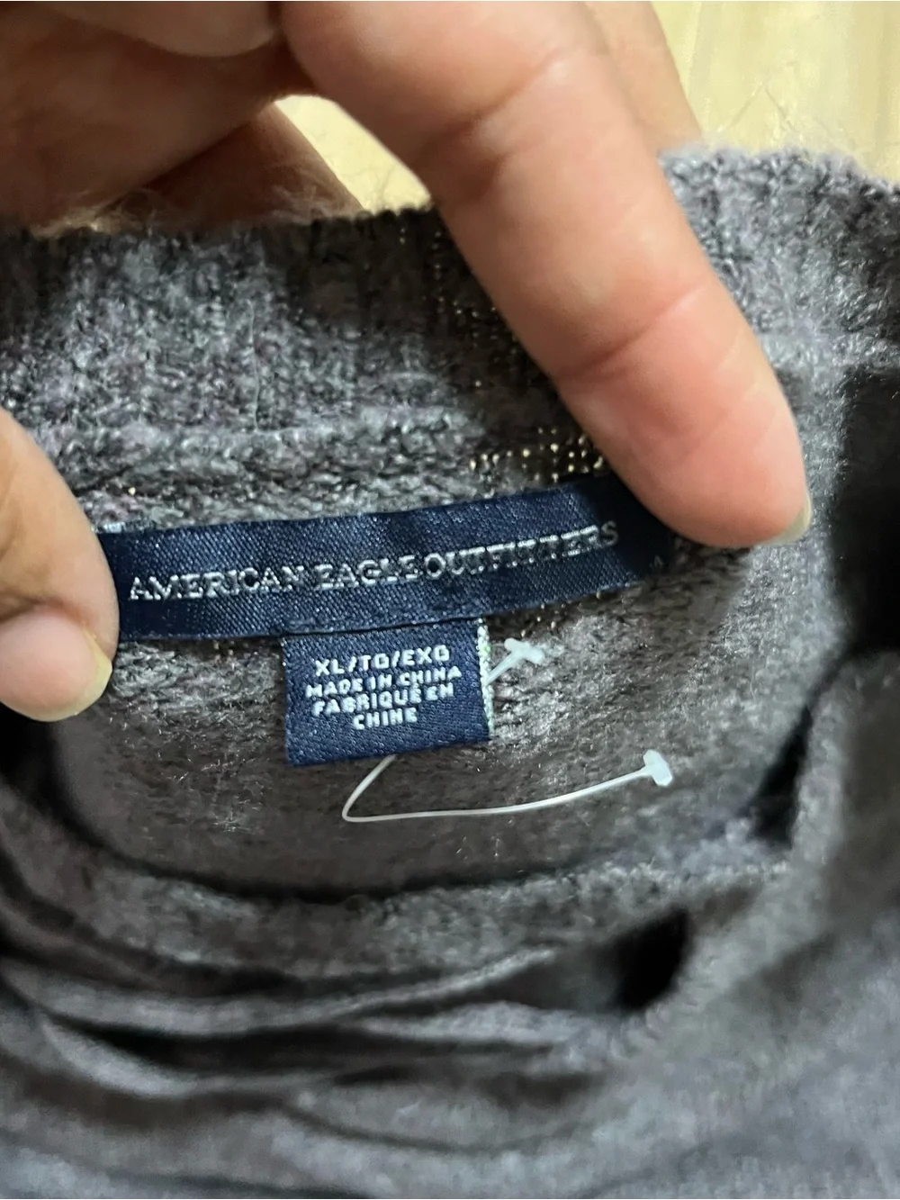 American Eagle Outfitters Women's Dark Brown Crewneck Sweater